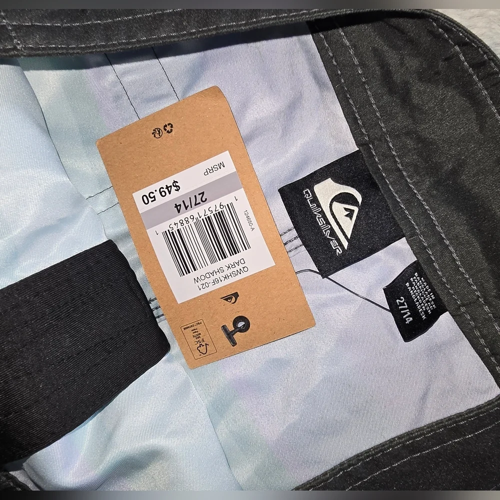 NWT Boys Quiksilver Multicolor Dark‎ Shadow Striped Board Shorts